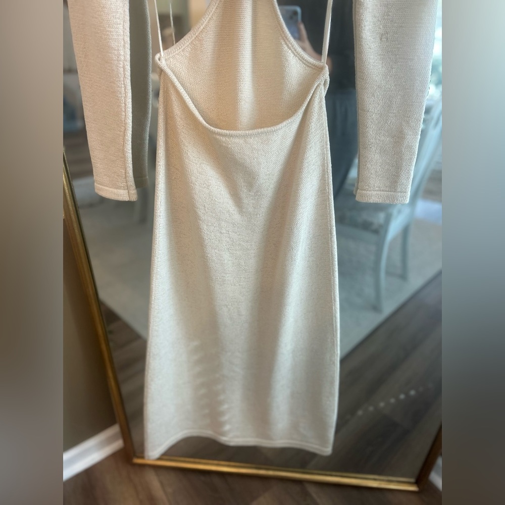 Cult Gaia Serita Knit Cutout Maxi Dress Ivory Long Sleeve Size M - Picture 11 of 12